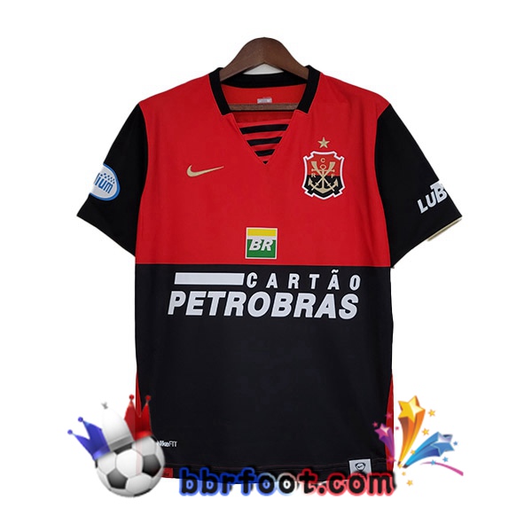 Maillot Foot Flamengo Retro Domicile Rouge Noir 2007-2008