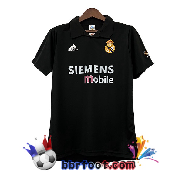 Maillot Foot Real Madrid Retro Exterieur Noir 2002-2003