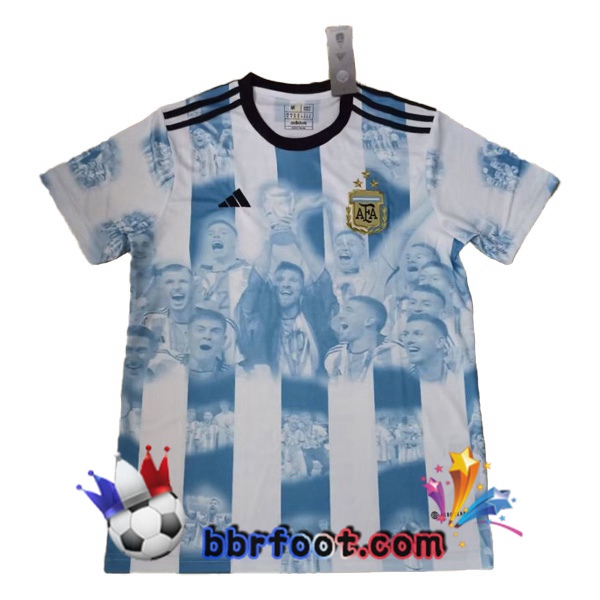 3 Étoiles Maillots Equipe De Argentine Édition commémorative Bleu Blanc 2022/2023