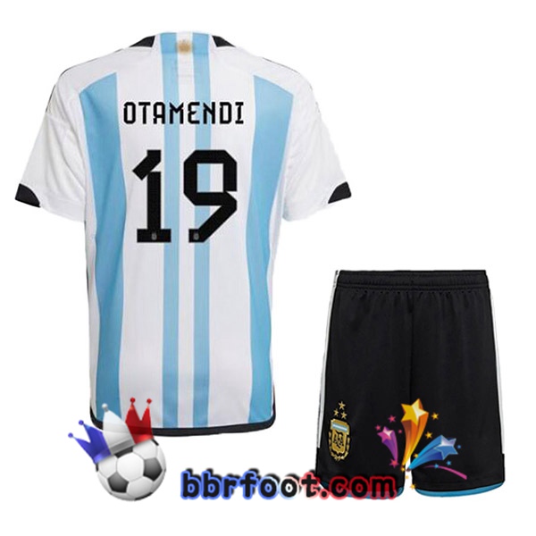 3 Étoiles Maillots Equipe De Argentine (OTAMENDI 19) Enfant Domicile Bleu Blanc 2022/2023