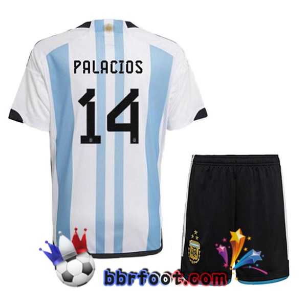 3 Étoiles Maillots Equipe De Argentine (PALACIOS 14) Enfant Domicile Bleu Blanc 2022/2023