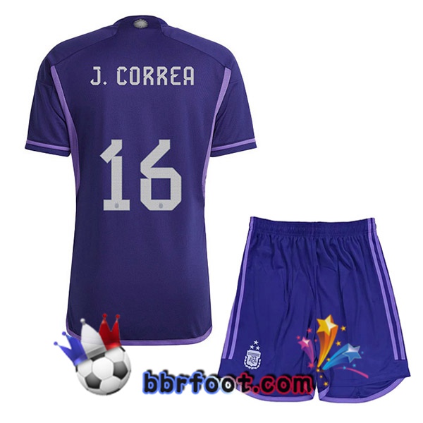 3 Étoiles Maillots Equipe De Argentine (ALMADA 16) Enfant Exterieur Pourpre 2022/2023
