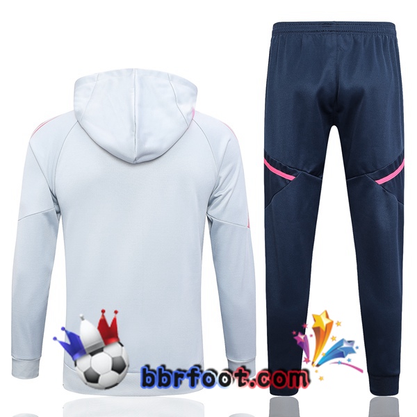 Veste A Capuche Survetement Foot Arsenal Blanc 2023/2024