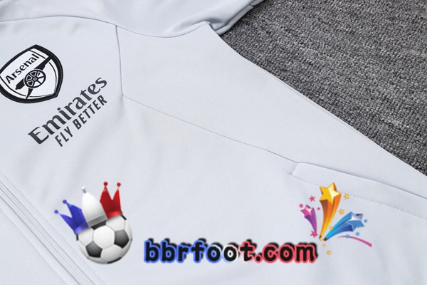 Veste A Capuche Survetement Foot Arsenal Blanc 2023/2024