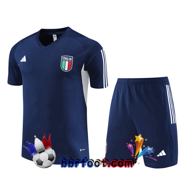 Training T-Shirts Italie + Shorts Bleu Royal 2023/2024