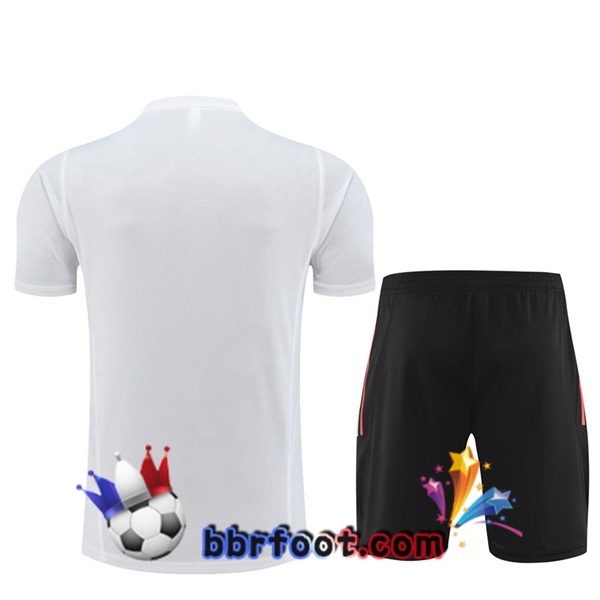 Training T-Shirts Manchester United + Shorts Blanc 2023/2024