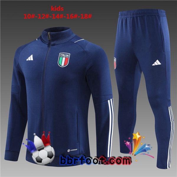 Veste Survetement Foot Italie Enfant Bleu Royal 2023/2024