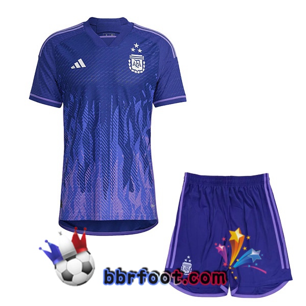 3 Étoiles Maillots Equipe De Argentine Enfant Exterieur Pourpre 2022/2023