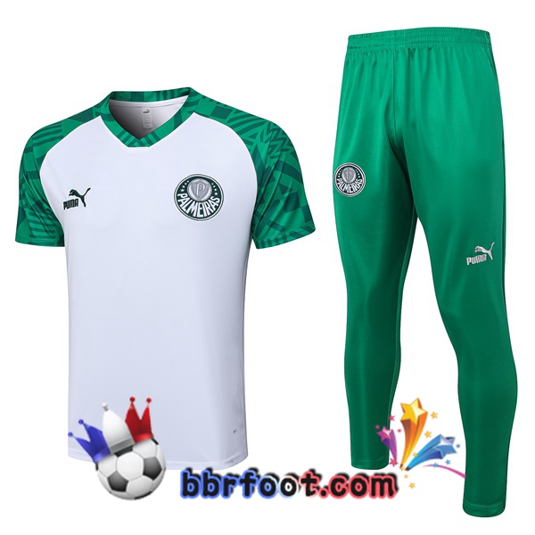 Training T-Shirts Palmeiras + Pantalon Blanc 2023/2024