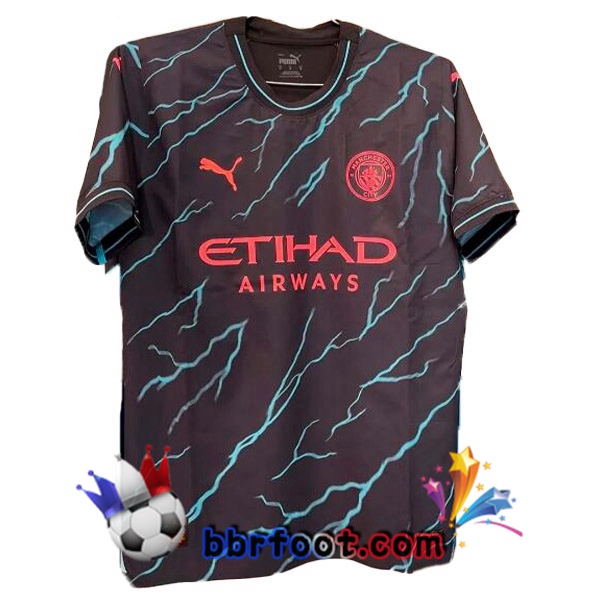 Maillot Foot Manchester City Third Noir Version Fuite 2023/2024