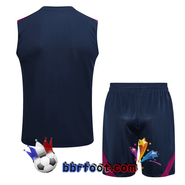 Gilet Foot Paris PSG + Shorts Bleu Royal 2023/2024
