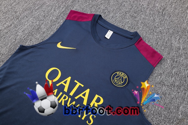Gilet Foot Paris PSG + Shorts Bleu Royal 2023/2024