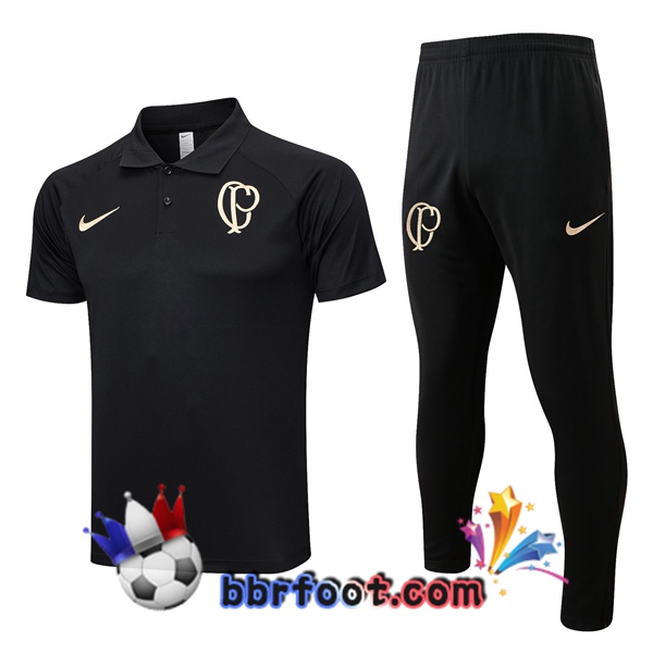 Polo Foot Corinthians + Pantalon Noir 2023/2024