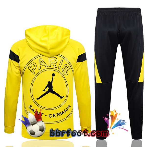 Capuche Survetement Foot JORDAN Paris PSG Jaune 2023/2024