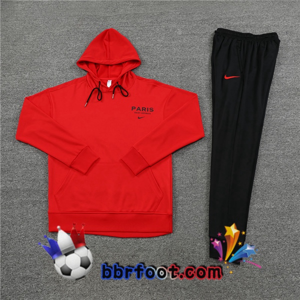 Capuche Survetement Foot Paris PSG Rouge 2023/2024