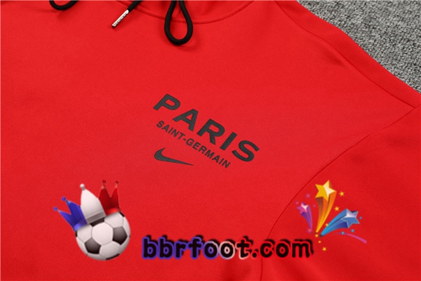 Capuche Survetement Foot Paris PSG Rouge 2023/2024