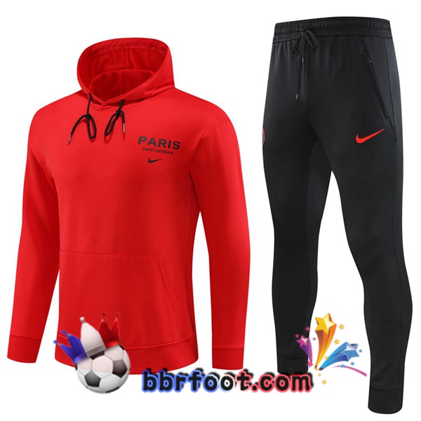 Capuche Survetement Foot Paris PSG Rouge 2023/2024