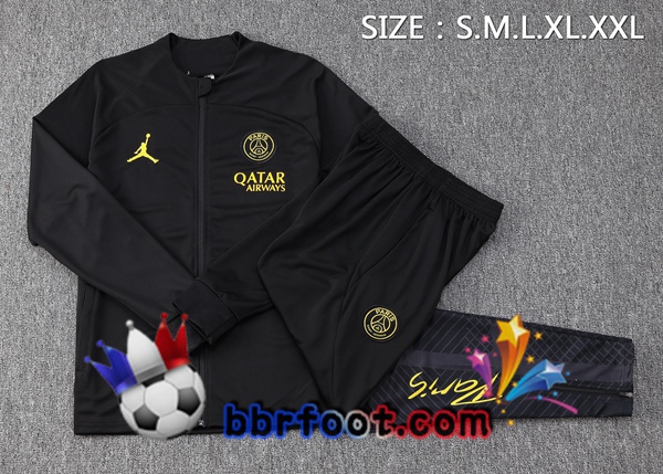 Veste Survetement Foot Paris PSG Noir 2023/2024