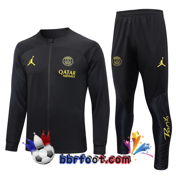 Veste Survetement Foot Paris PSG Noir 2023/2024