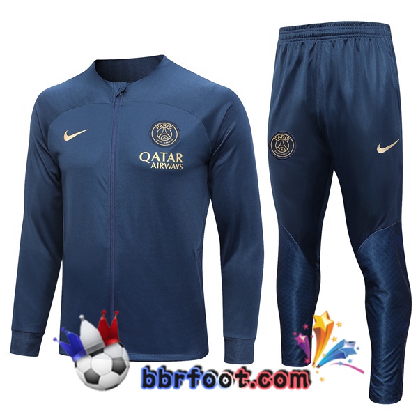 Veste Survetement Foot Paris PSG Bleu 2023/2024