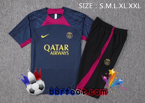 Training T-Shirts Paris PSG + Shorts Bleu Royal 2023/2024