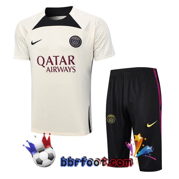 Training T-Shirts Paris PSG + Shorts Marron 2023/2024
