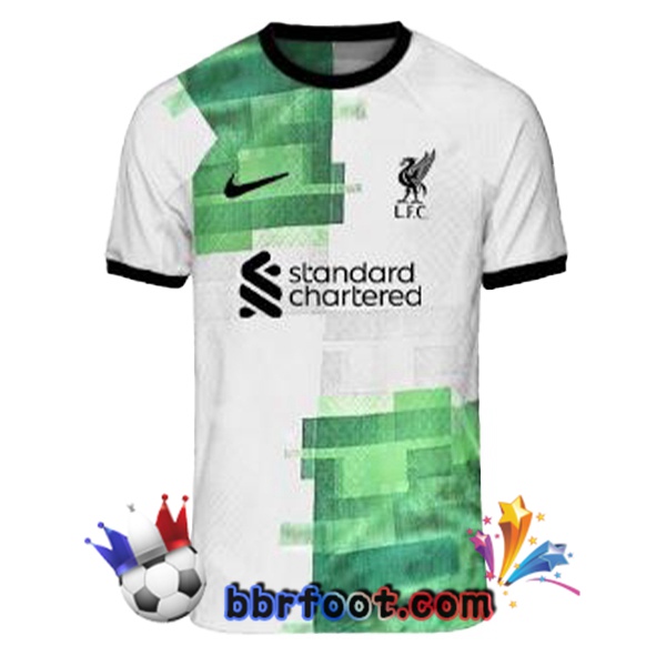 Maillot Foot FC Liverpool Exterieur Blanc Vert Version Fuite 2023/2024
