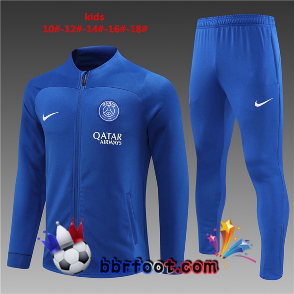 Veste Survetement Foot Paris PSG Enfant Bleu 2023/2024 Veste Survetement Foot Paris PSG Enfant Bleu 2023/2024