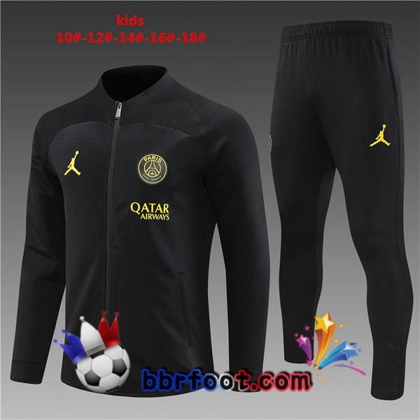 Veste Survetement Foot Paris PSG Enfant Noir 2023/2024 Veste Survetement Foot Paris PSG Enfant Noir 2023/2024