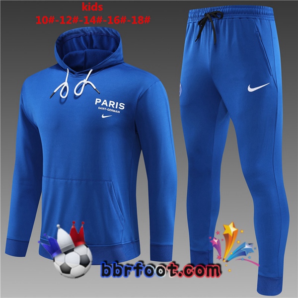 Veste A Capuche Survetement Foot Paris PSG Enfant Bleu 2023/2024 Veste A Capuche Survetement Foot Paris PSG Enfant Bleu 2023/2024