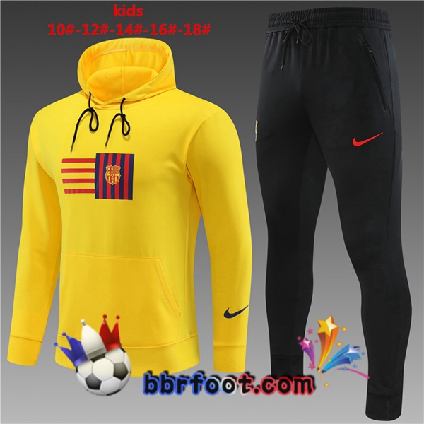 Veste A Capuche Survetement Foot FC Barcelone Enfant Jaune 2023/2024