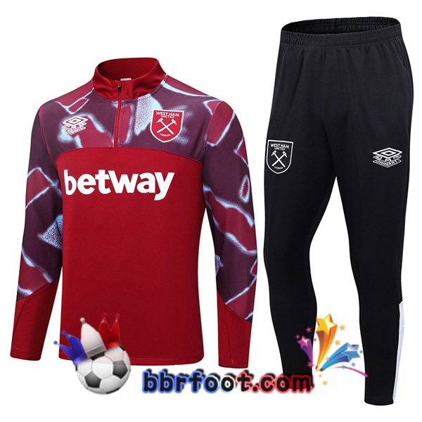 Survetement Foot West Ham Rouge 2023/2024