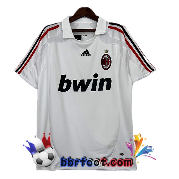 Maillot Foot AC Milan Retro Exterieur Blanc 2007-2008