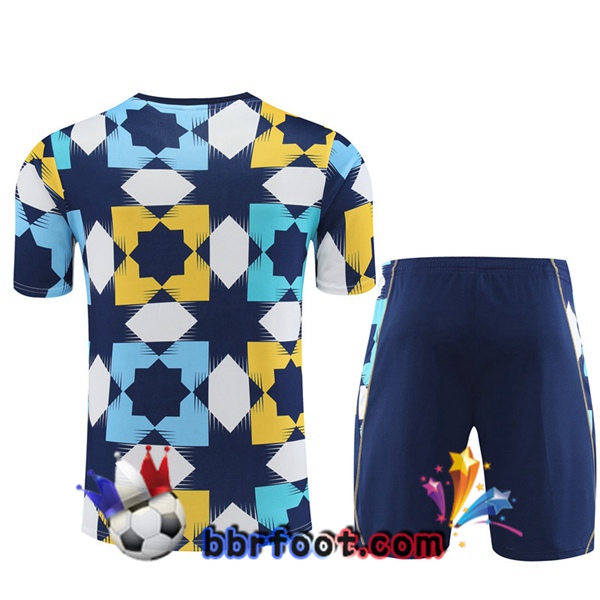 Training T-Shirts Algerie + Shorts Blanc Bleu 2023/2024