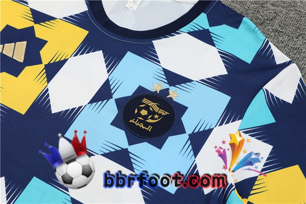 Training T-Shirts Algerie + Shorts Blanc Bleu 2023/2024