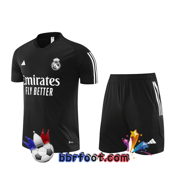 Training T-Shirts Real Madrid + Shorts Noir 2023/2024