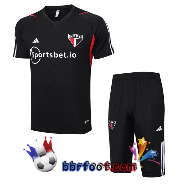 Training T-Shirts Sao Paulo FC + Shorts Noir 2023/2024
