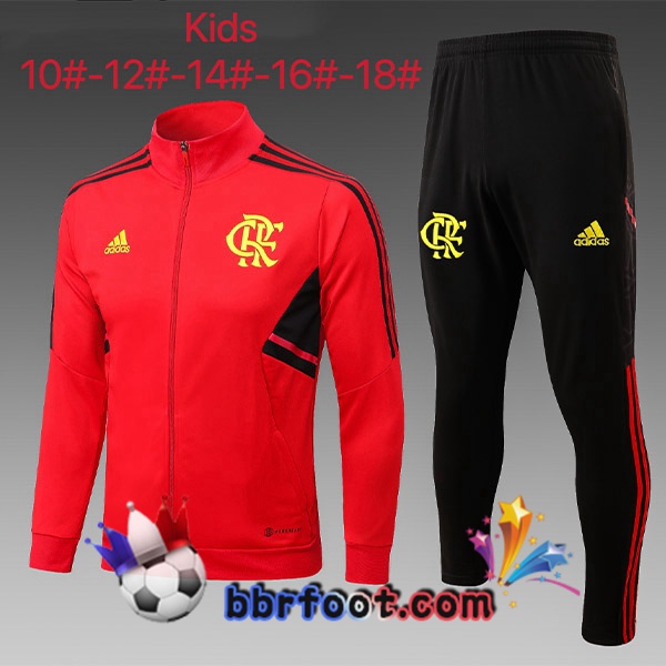 Veste Survetement Foot Flamengo Enfant Rouge 2023/2024