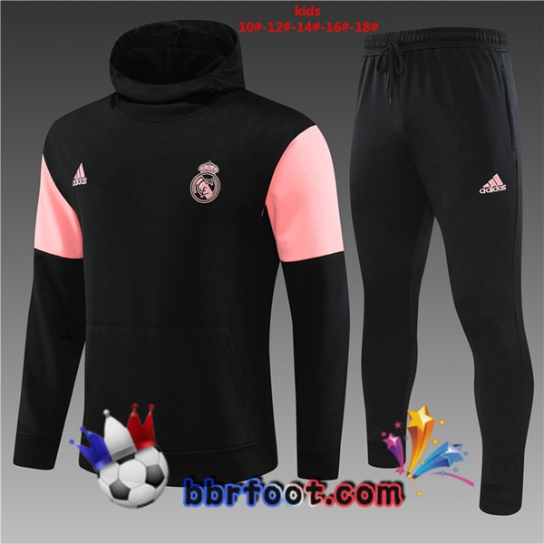 Veste A Capuche Survetement Foot Real Madrid Enfant Noir 2023/2024