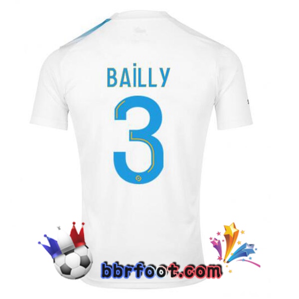 Maillot Foot Marseille OM (BAILLY 3) Édition 30e Anniversaire Blanc Bleu 2022/2023