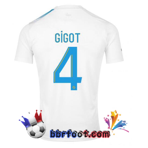 Maillot Foot Marseille OM (GIGOT 4) Édition 30e Anniversaire Blanc Bleu 2022/2023 Maillot Foot Marseille OM (GIGOT 4) Édition 30e Anniversaire Blanc Bleu 2022/2023