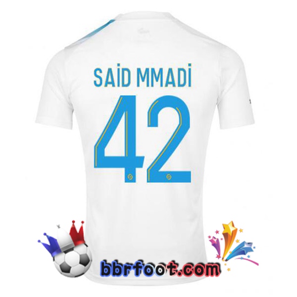 Maillot Foot Marseille OM (SAID MMADI 42) Édition 30e Anniversaire Blanc Bleu 2022/2023