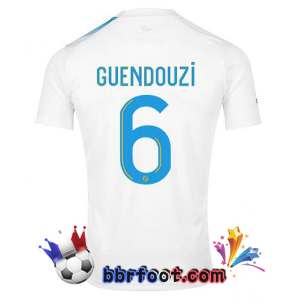 Maillot Foot Marseille OM (GUENDOUZI 6) Édition 30e Anniversaire Blanc Bleu 2022/2023