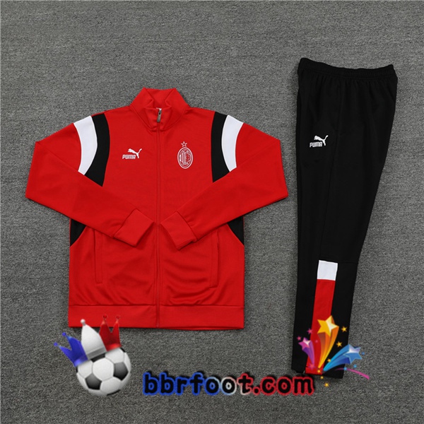 Veste Survetement Foot AC Milan Rouge 2023/2024