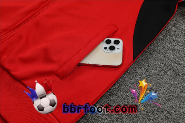 Veste Survetement Foot AC Milan Rouge 2023/2024