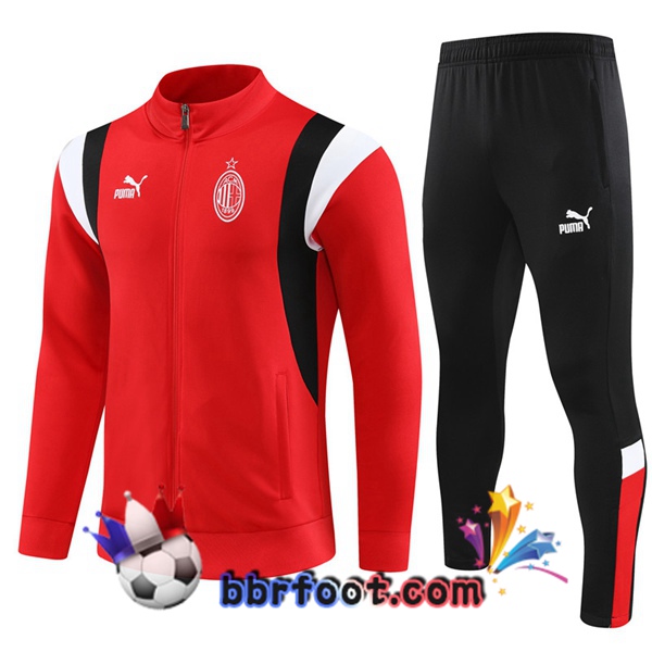Veste Survetement Foot AC Milan Rouge 2023/2024 Veste Survetement Foot AC Milan Rouge 2023/2024