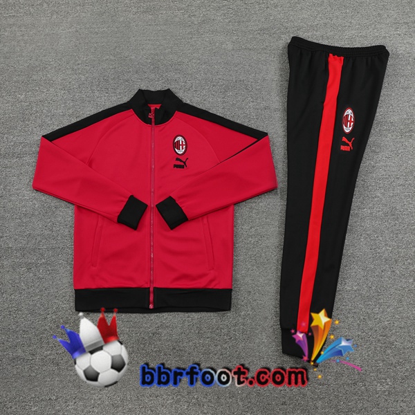 Veste Survetement Foot AC Milan Rouge 2023/2024