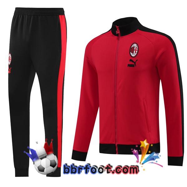 Veste Survetement Foot AC Milan Rouge 2023/2024