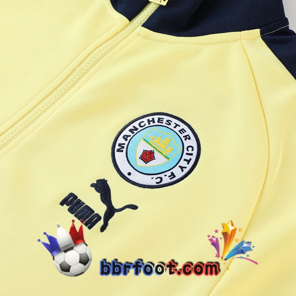 Veste Survetement Foot Manchester City Jaune 2023/2024