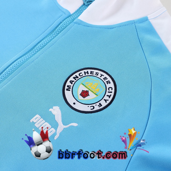 Veste Survetement Foot Manchester City Bleu 2023/2024